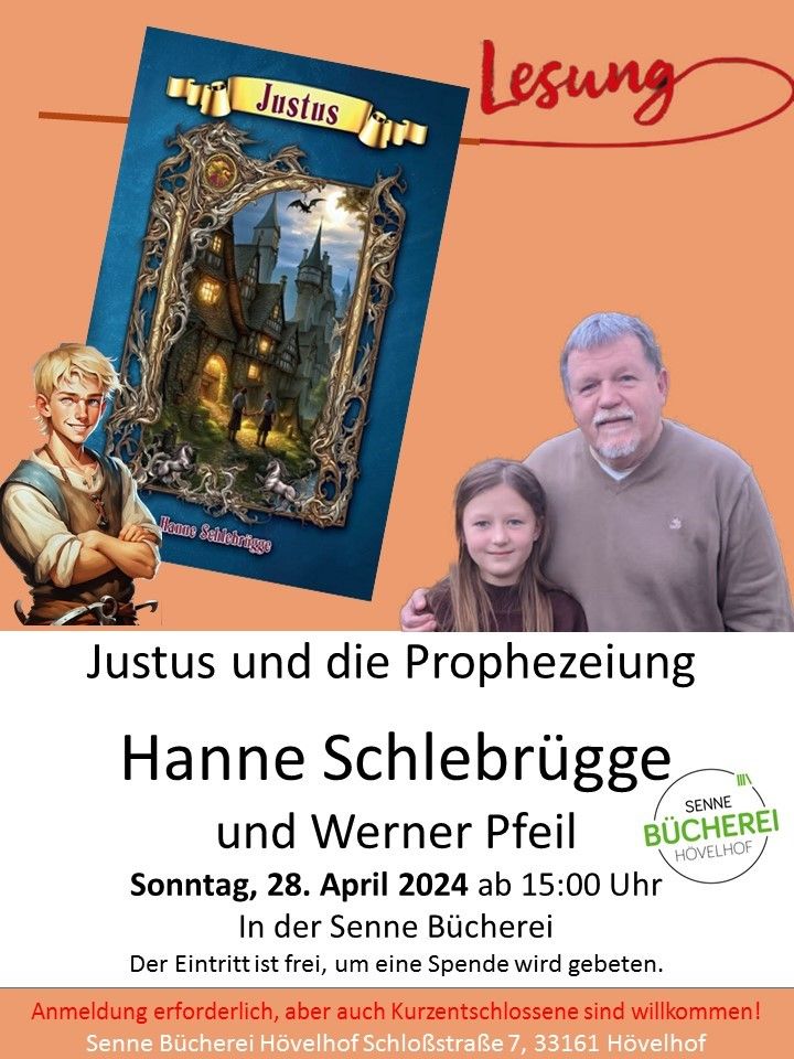 "Justus" Kinderbuchlesung mit Hanne Schlebrügge und Werner Pfeil